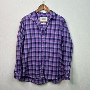 Grayson Women’s Purple Plaid The Hero Button Up Long Sleeve Shirt Size 4 (Large)